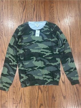 NWT!! J. Crew Camouflage Crewneck Sweater in Green - small